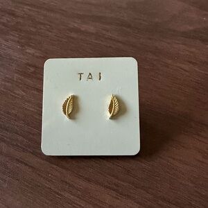 TAI Gold Leaf Stud Earrings